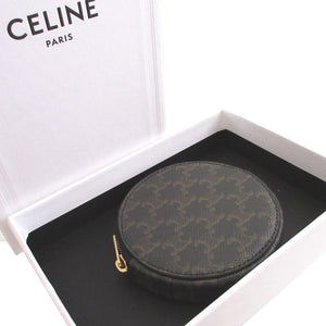 新品同様 セリーヌ トリオンフ PVC ブラック 黒 コインケース 財布 1387【中古】CELINE