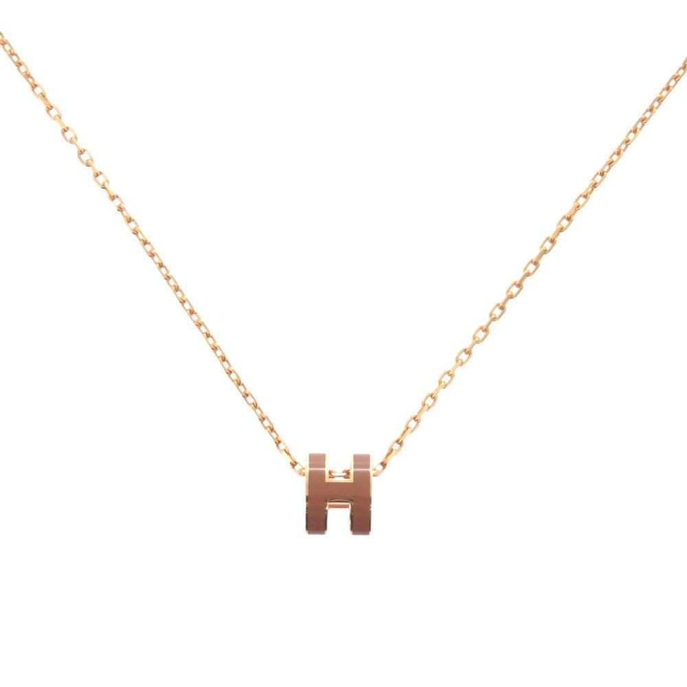 新品同様 エルメス ミニポップアッシュH メタル ニューゴールド ネックレス 1406【中古】HERMES