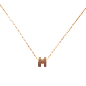 新品同様 エルメス ミニポップアッシュH メタル ニューゴールド ネックレス 1406【中古】HERMES