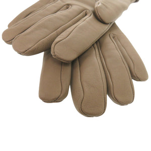 新品同様 エルメス カシミヤ ラムスキン サイズ7.5 ブラウン 手袋 グローブ 1415【中古】HERMES