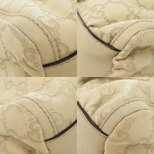 美品 グッチ グッチシマ アビー 190525 レザー アイボリー ワンショルダーバッグ ハンドバッグ 1453【中古】GUCC