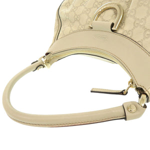 美品 グッチ グッチシマ アビー 190525 レザー アイボリー ワンショルダーバッグ ハンドバッグ 1453【中古】GUCC