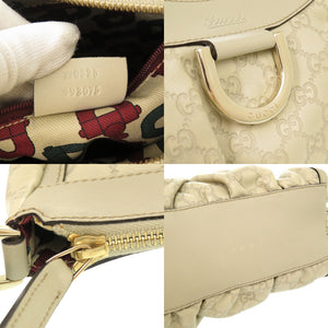 美品 グッチ グッチシマ アビー 190525 レザー アイボリー ワンショルダーバッグ ハンドバッグ 1453【中古】GUCC