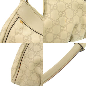 美品 グッチ グッチシマ アビー 190525 レザー アイボリー ワンショルダーバッグ ハンドバッグ 1453【中古】GUCC