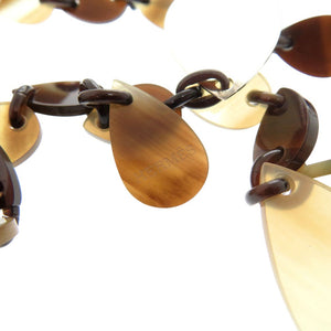 美品 エルメス ラージホーン ネックレス ティアドロップ バッファローホーン シルバー925 ブラウン 1458【中古】HERMES