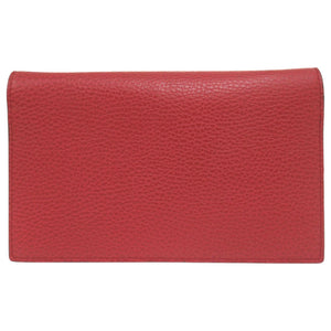 新品同様 グッチ インターロッキングG 466506 レザー レッド チェーンウォレット ショルダー 斜め掛け 赤 1465【中古】GUCCI