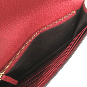 新品同様 グッチ インターロッキングG 466506 レザー レッド チェーンウォレット ショルダー 斜め掛け 赤 1465【中古】GUCCI