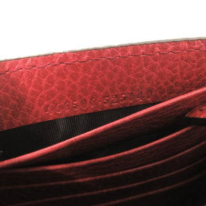 新品同様 グッチ インターロッキングG 466506 レザー レッド チェーンウォレット ショルダー 斜め掛け 赤 1465【中古】GUCCI