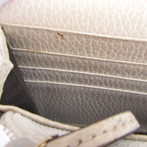 美品 グッチ 456116 GGキャンバス レザー ベージュ アイボリー 2つ折り長財布 財布 1491【中古】GUCCI