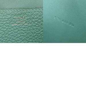 美品 エルメス ドゴンロング トゴ ブルーアトール シルバー金具 T刻印(2015年製) 長財布 水色 青 1500【中古】HERMES