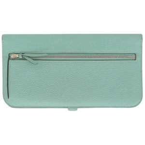 美品 エルメス ドゴンロング トゴ ブルーアトール シルバー金具 T刻印(2015年製) 長財布 水色 青 1500【中古】HERMES