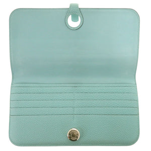 美品 エルメス ドゴンロング トゴ ブルーアトール シルバー金具 T刻印(2015年製) 長財布 水色 青 1500【中古】HERMES