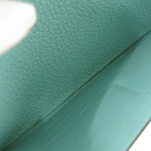 美品 エルメス ドゴンロング トゴ ブルーアトール シルバー金具 T刻印(2015年製) 長財布 水色 青 1500【中古】HERMES