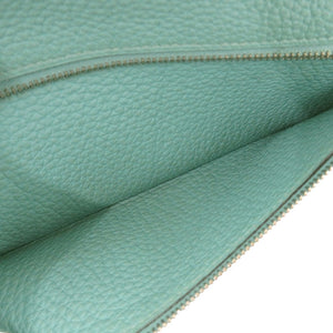 美品 エルメス ドゴンロング トゴ ブルーアトール シルバー金具 T刻印(2015年製) 長財布 水色 青 1500【中古】HERMES