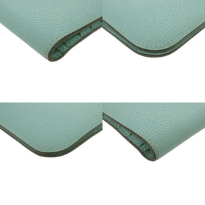 美品 エルメス ドゴンロング トゴ ブルーアトール シルバー金具 T刻印(2015年製) 長財布 水色 青 1500【中古】HERMES