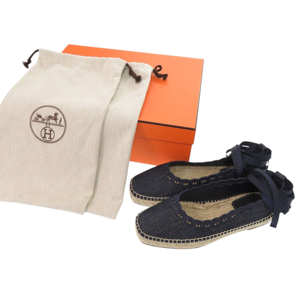 未使用 エルメス エスパドリーユ グァパ サイズ35 デニム ネイビー シューズ 1509【中古】HERMES