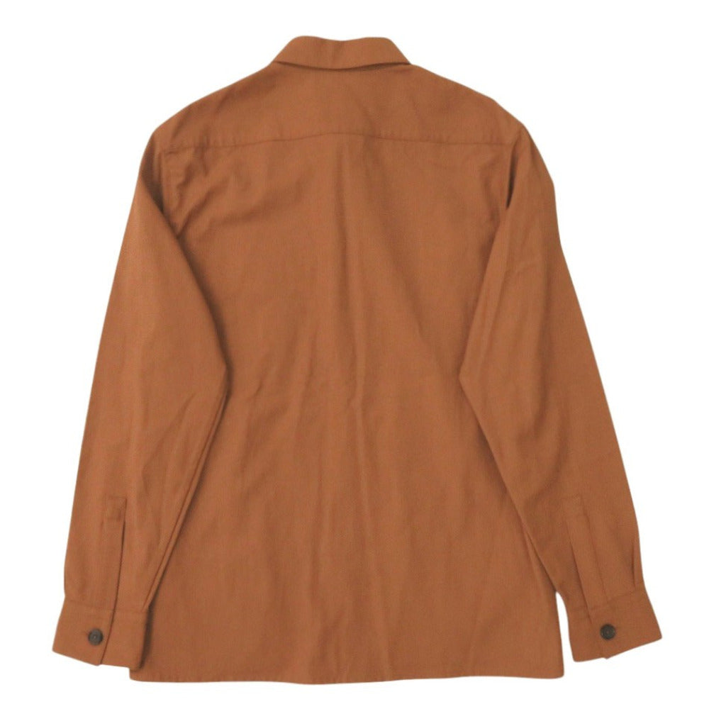 未使用 エルメス Icones au Carre 刺繍 H352140HC3H52 サイズ46 シエンヌ レーヨン/コットン ブラウン 長袖シャツ 1510【中古】HERMES