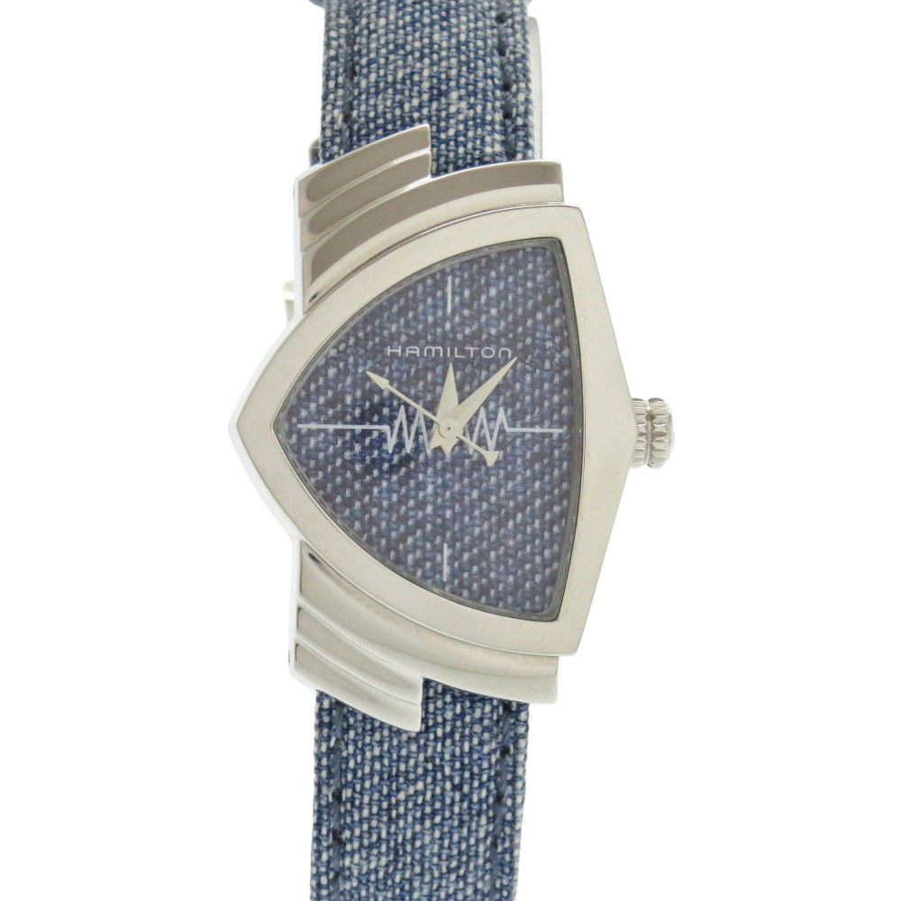 新品同様 ハミルトン ベンチュラ デニム H24211941 SS ブルー クオーツ 腕時計 青 1519【中古】HAMILTON