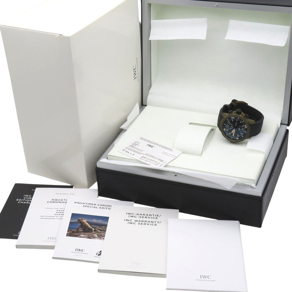 美品 IWC アクアタイマー エクスペディション チャールズ ダーウィン IW379503 自動巻き 腕時計 ラバー/ブロンズ ブラック 黒文字盤 1524【中古】インターナショナルウォッチカンパニー メンズ