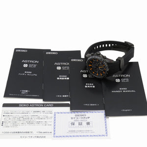美品 セイコー アストロン GPS SBXB017 / 8X82-0AC0 ソーラー電波 腕時計 SS/セラミック/ラバー ブラック 黒文字盤 1525【中古】SEIKO メンズ