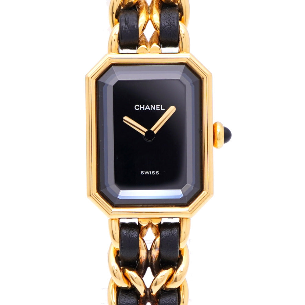 美品 シャネル プルミエール Mサイズ H0001 クオーツ 腕時計 SS ブラック 黒文字盤 1529【中古】CHANEL レディース