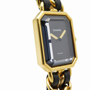美品 シャネル プルミエール Mサイズ H0001 クオーツ 腕時計 SS ブラック 黒文字盤 1529【中古】CHANEL レディース