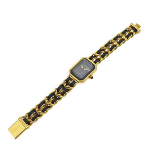 美品 シャネル プルミエール Mサイズ H0001 クオーツ 腕時計 SS ブラック 黒文字盤 1529【中古】CHANEL レディース