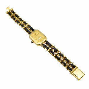 美品 シャネル プルミエール Mサイズ H0001 クオーツ 腕時計 SS ブラック 黒文字盤 1529【中古】CHANEL レディース