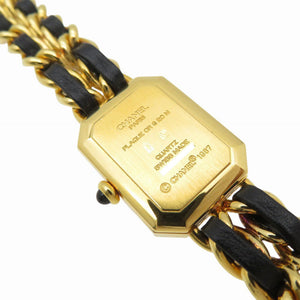 美品 シャネル プルミエール Mサイズ H0001 クオーツ 腕時計 SS ブラック 黒文字盤 1529【中古】CHANEL レディース