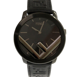 新品同様 フェンディ ラナウェイ 71000L レザー SS ブラック クオーツ 腕時計 黒文字盤 1531【中古】FENDI