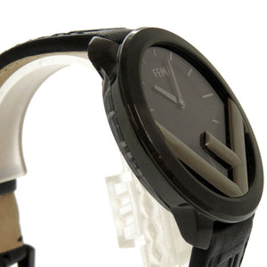 新品同様 フェンディ ラナウェイ 71000L レザー SS ブラック クオーツ 腕時計 黒文字盤 1531【中古】FENDI