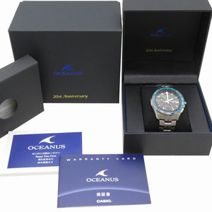 新品同様 カシオ オシアナス マンタ 20周年記念モデル SG-1AJR / OCW-S7000 ソーラー電波 腕時計 チタン ブラック 黒文字盤 1537【中古】CASIO メンズ