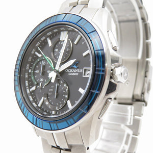 新品同様 カシオ オシアナス マンタ 20周年記念モデル SG-1AJR / OCW-S7000 ソーラー電波 腕時計 チタン ブラック 黒文字盤 1537【中古】CASIO メンズ