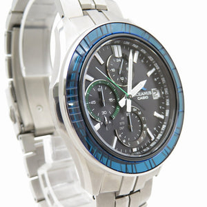 新品同様 カシオ オシアナス マンタ 20周年記念モデル SG-1AJR / OCW-S7000 ソーラー電波 腕時計 チタン ブラック 黒文字盤 1537【中古】CASIO メンズ