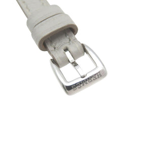 美品 エルメス ギャロップ ドゥ エルメス MM ダイヤベゼル GA1.130 クオーツ 腕時計 SS/ダイヤモンド/レザー ホワイト 白文字盤 1541【中古】HERMES レディース