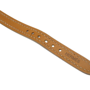 美品 エルメス ギャロップ ドゥ エルメス MM ダイヤベゼル GA1.130 クオーツ 腕時計 SS/ダイヤモンド/レザー ホワイト 白文字盤 1541【中古】HERMES レディース