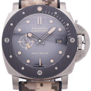 未使用 オフィチーネ パネライ サブマーシブル ネイビーシールズ チタニオ PAM01669 自動巻き 腕時計 チタン/ラバー ブラックシェード 1546【中古】OFFICINE PANERAI メンズ