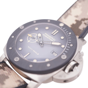 未使用 オフィチーネ パネライ サブマーシブル ネイビーシールズ チタニオ PAM01669 自動巻き 腕時計 チタン/ラバー ブラックシェード 1546【中古】OFFICINE PANERAI メンズ