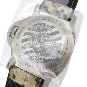 未使用 オフィチーネ パネライ サブマーシブル ネイビーシールズ チタニオ PAM01669 自動巻き 腕時計 チタン/ラバー ブラックシェード 1546【中古】OFFICINE PANERAI メンズ