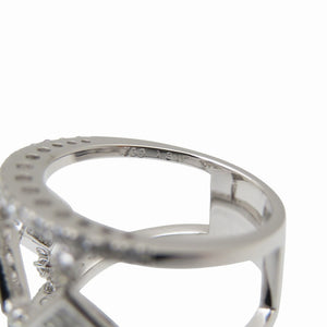 新品同様 K18WG ダイヤ1.31ct リング 指輪 ダイヤモンド/ホワイトゴールド 14号 ジュエリー 1548【中古】レディース