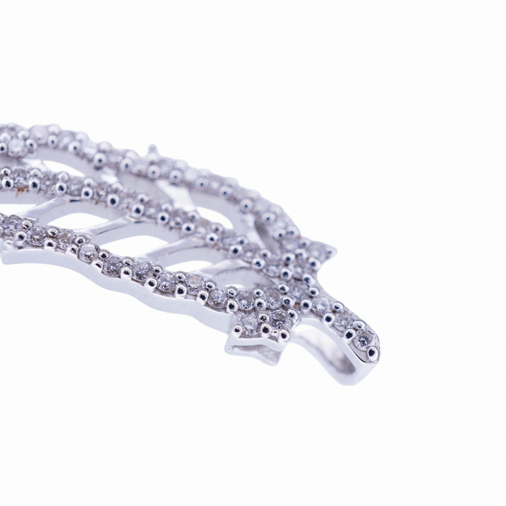 美品 ヨン シンボル フェザー S ペンダント トップ K10WG LGD 0.43ct ホワイトゴールド/ラボグロウンダイヤモンド ホワイトゴールド ジュエリー 1551【中古】YON