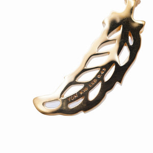 美品 ヨン シンボル フェザー S ペンダント ネックレス K10YG LGD 0.43ct イエローゴールド/ラボグロウンダイヤモンド ゴールド ジュエリー 1552【中古】YON