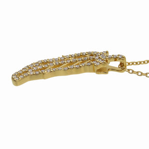 美品 ヨン シンボル フェザー S ペンダント ネックレス K10YG LGD 0.43ct イエローゴールド/ラボグロウンダイヤモンド ゴールド ジュエリー 1552【中古】YON