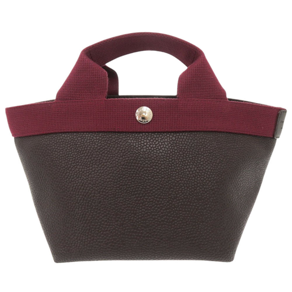 美品 エルベ シャプリエ リュクス舟型トートS 701GP コーティングキャンバス ブラウン ボルドー 1561【中古】Herve Chapelier