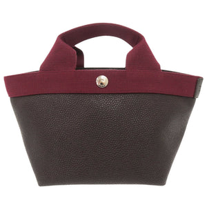 美品 エルベ シャプリエ リュクス舟型トートS 701GP コーティングキャンバス ブラウン ボルドー 1561【中古】Herve Chapelier