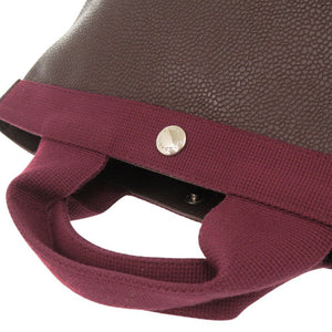 美品 エルベ シャプリエ リュクス舟型トートS 701GP コーティングキャンバス ブラウン ボルドー 1561【中古】Herve Chapelier