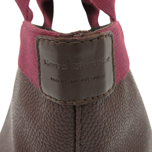 美品 エルベ シャプリエ リュクス舟型トートS 701GP コーティングキャンバス ブラウン ボルドー 1561【中古】Herve Chapelier