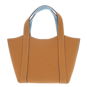 未使用 モワナ デュオトート チャーム付き バイカラー レザー ブラウン ハンドバッグ 1563【中古】MOYNAT