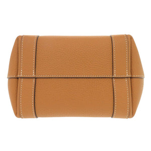 未使用 モワナ デュオトート チャーム付き バイカラー レザー ブラウン ハンドバッグ 1563【中古】MOYNAT