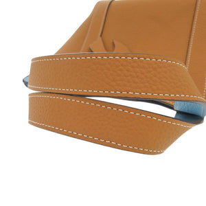 未使用 モワナ デュオトート チャーム付き バイカラー レザー ブラウン ハンドバッグ 1563【中古】MOYNAT